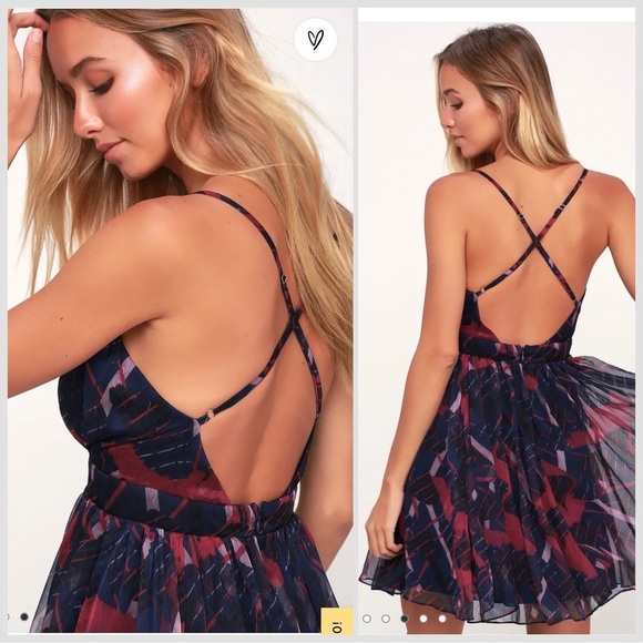 LULU’S Britannia twirly open back dress, M. - Picture 3 of 13